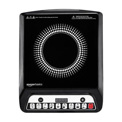 Amazon Basics 1600W Induction Cooktop | 7 Pre-Set Cooking Menus