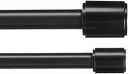 amazon basics 1'W Double Extendable Tension Curtain Rods with Cap Finials Set, 36' to 72', Black...