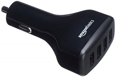 amazon basics 2.4A/12W Per-Port Usb Car Charger For Apple And Android Devices,Black