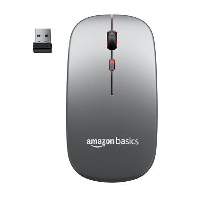 amazon basics 2.4GHz Wireless + Bluetooth 5.1 Mouse, Multi-Device Dual Mode Slim 