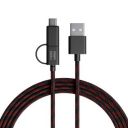 amazon basics 2-in-1 Type-C and Micro USB Braided Cable | 3A/18W Fast Charging & 480 Mbps Data Transfer | 1.2m, Tangle Free Cable...