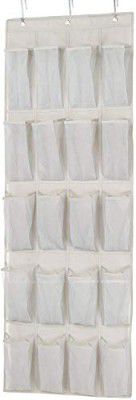 amazon basics 20 Pair Over-the-Door Shoe Organizer,White, Mesh fabric