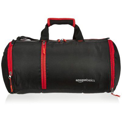 Amazon Basics 22 L Nylon and Polyester Duffel Bag | 40 L x 24 W x 24 H cm | Black