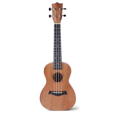 Amazon Basics 23inch Wood Ukulele with Bag, Pick, Strap and String, Brown