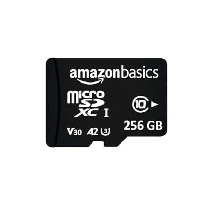 Amazon Basics 256 GB Micro SDXC Memory Card | 180 MB/s Read 
