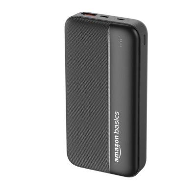 Amazon Basics 27000 mAh Power Bank | 22.5W Fast Charging (Black)