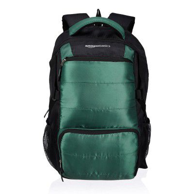 Amazon Basics 29 L Laptop Backpack | 34 L x 18 W x 45.5 H cm | Black & Olive