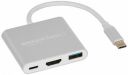 Amazon Basics 3 in 1 Type C USB Hub (Grey)...