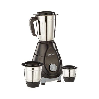Amazon Basics 500 W Mixer Grinder with 3 Speed Settings and 3 Jars - 1200 ml, 700 ml, 350 ml, ISI-Marked, Black