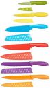Amazon Basics 6 Stainless-Steel Colored Knives Set with Knife Covers...