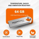 Amazon Basics 64 GB Flash Drive | USB 2.0 M Series | Metallic Silver...