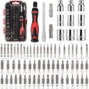 amazon basics 73-Piece Magnetic Ratchet Wrench and Screwdriver Set, 8 x 4.6 x 1.3 inch...