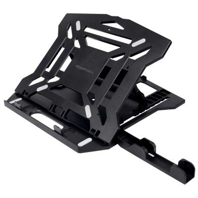 amazon basics ABS 2-in-1 Laptop and Mobile Stand with All Laptops Up to 15.6" (Black)