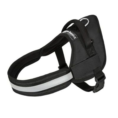amazon basics Adjustable Comfort Harness, Reflective Harness, No Pull Dog Harness for Outdoor Control Small, Black