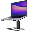 Amazon Basics Aluminium Laptop Riser Stand | Height Adjustable | Heat Dissipation | Universal Compatibility (Black)...