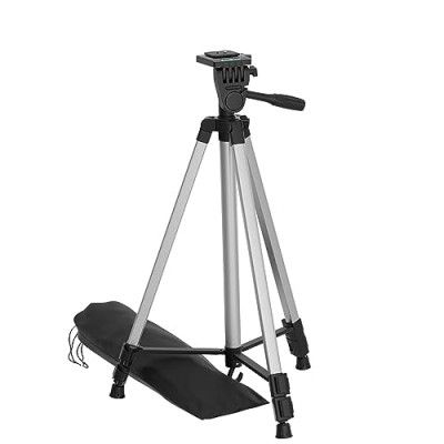 Amazon Basics Aluminium Professional Sturdy Tripod with Mobile Phone Holder Mount (35-125 cm)