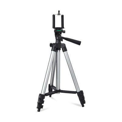 Amazon Basics Aluminum 110CM Lightweight Tripod, with Mobile Phone Holder Mount & Carry Bag for All Smart Phones, Gopro, Cameras