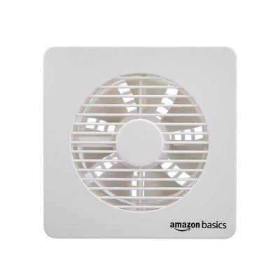 Amazon Basics Axial 6'' Fan | 22W | 7 Blades | 135 mm Sweep | 7.5 dB Low Noise | Window Mount 