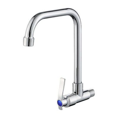 Amazon Basics Beam Wall-Mount Kitchen Sink Tap | Single Lever Cold-Only Faucet with Swivel Spout 