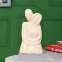amazon basics Beautiful Romantic Couple Statue | Ceramic Home Decor (Off White Color)...