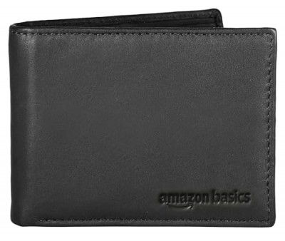Amazon Basics Black Leather Wallet for Men