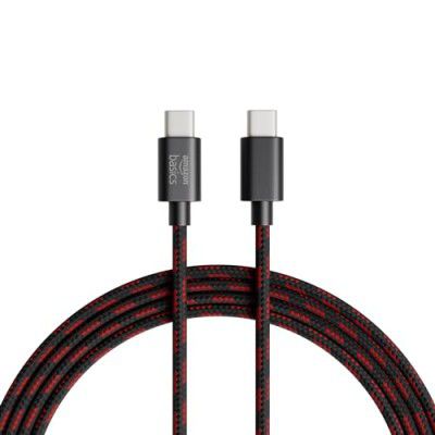 amazon basics Braided Type C to C Cable 60W Fast Charging | 1.2m, Tangle Free Cable
