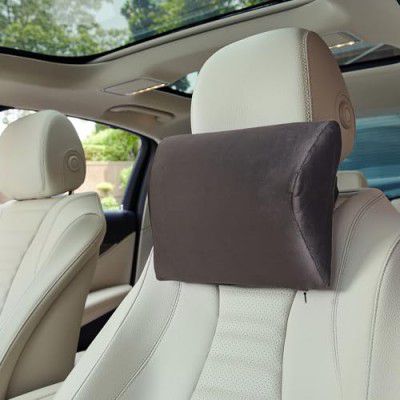 amazon basics Car Headrest Memory Foam Pillow for Neck Pain Relief | Neckrest for Office Chair (Grey)