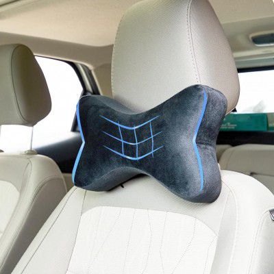 amazon basics Car Headrest Pillow - Pack of 2  | 1 Year Warranty |17 x 27 x 9.5 Cm | Black