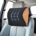 amazon basics Car Seat,Office Chair Orthopedic Headrest Pillow, 1 Year Warranty |Black & Brown,20X24X13Cm...