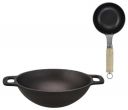 amazon basics Cast Iron Pre Seasoned Pan Super Smooth Cast Iron Kadai with Free Iron Tadka Pan...