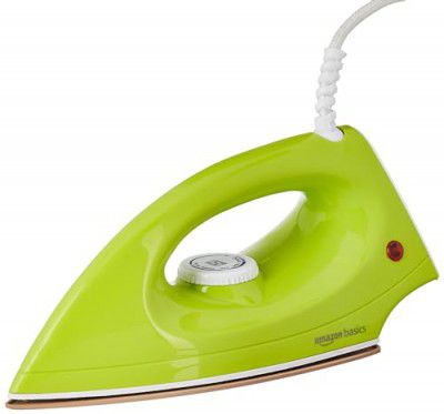 amazon basics Ceramic Dry Iron | Ergonomic Hand-Grip | 1000 Watts | Green