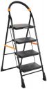 amazon basics Clamber - Foldable Step Ladder, Safety-Clutch Lock, Ribbed Steps, Knee Guard, Non-Marring PVC Shoes, 4 Steps (Steel, Black & Orange)...