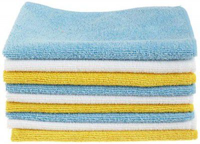 amazon basics Cw190423C Microfiber Cleaning Cloth - 222 Gsm (Pack Of 48), Multi-coloured