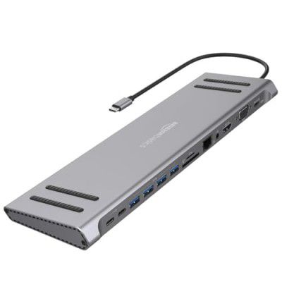 Amazon Basics Dock Station,13 in 1 USB C HUB Docking Station,USB C Network Hub Windows Laptop