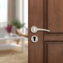 amazon basics Door Handle for Main Door | Main Door Handle | 4.9 inch Length of Handle for Grip | Brass | Stainless Finish |...