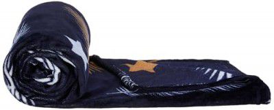 amazon basics Double Sized Plush Blanket | (200 GSM) | (Dark Blue)
