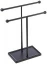 amazon basics Double-T Hand Towel and Accessories Stand - Black...
