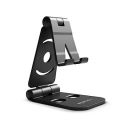Amazon Basics Dual-Folding Cell Phone and Tablet Stand, Adjustable, Foldable, Wide Compatibility (Black) Tabletop...