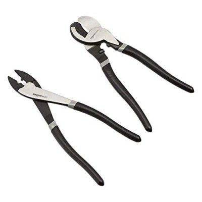 amazon basics Electrical Repair Pliers Kit with 25.4 cm Cable Cutter, 24.13 cm Crimping Pliers and Durable Nylon Sheath