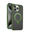 amazon basics Elite Series Frosted Finish Case with Back Stand for iPhone 15 Pro Max (Frosted Green)