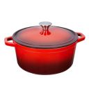 Enameled Cast Iron Round Dutch Oven Pot with Lid and Dual Handles 4.5 Litres (Red)...
