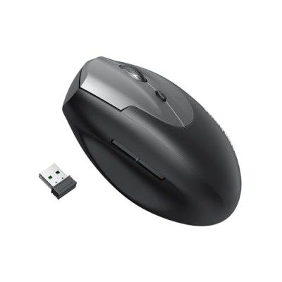 amazon basics Ergonomic Mouse, Vertical Mouse 6 Buttons Adjustable Upto 1600 DPI with USB Computer Mouse, 2.4G Optical Wireless Mouse