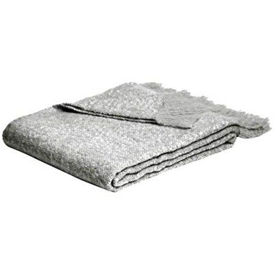 amazon basics Faux Angora Fringed Blanket - Grey, 50" x 60" (Polyester, breathable, Pack of 1)