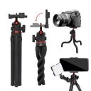 Amazon Basics Flexible Tripod with Hidden Phone Holder & Cold Shoe Mount | Red...