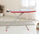 Amazon Basics Foldable & Adjustable Ironing Board for Home with Aluminised Ironing Surface (Silver & Red) (138X42X94 cm)...