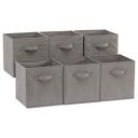amazon basics Foldable Square Storage Cubes (Grey) Pack of 6...