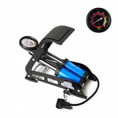 amazon basics Foot Operated Tyre Inflator|160 PSI Double Cylinder Portable Foot Air Pump|Rapid Inflation|Hands-Free|Pumping , Black and Blue