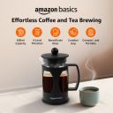 amazon basics French Press Coffee and Tea Maker | 4-Level Filtration System | 600ml (Black)...