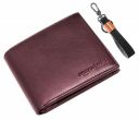 amazon basics Genuine Leather Wallet, Keyring in Gift Box Packaging- Classic Men's Gifting Combo (Brown)...