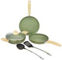 Amazon Basics Granite Finish Non Stick 5 Pcs (24cm Fry Pan)...